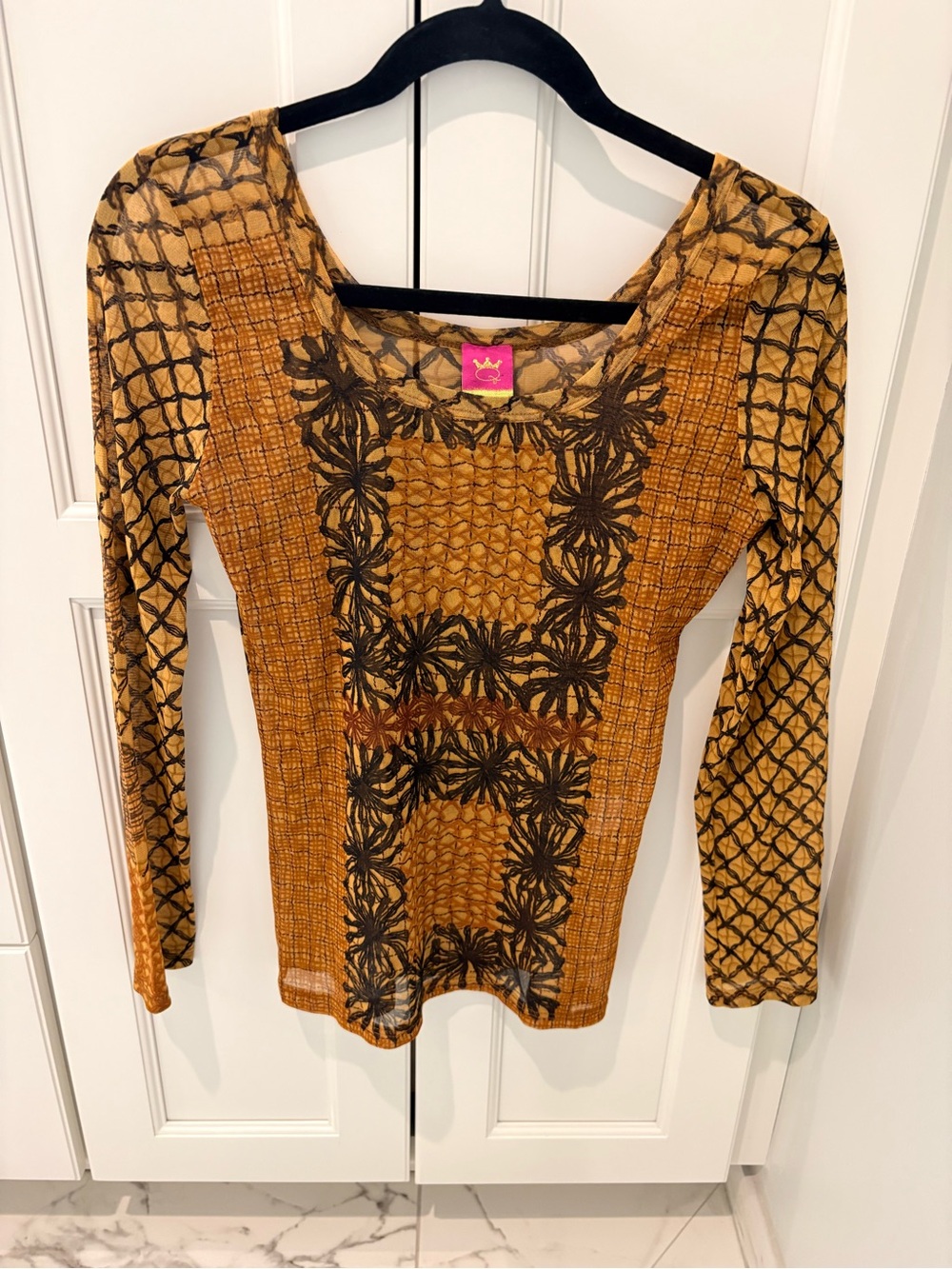 Save the Queen sheer top sz XL